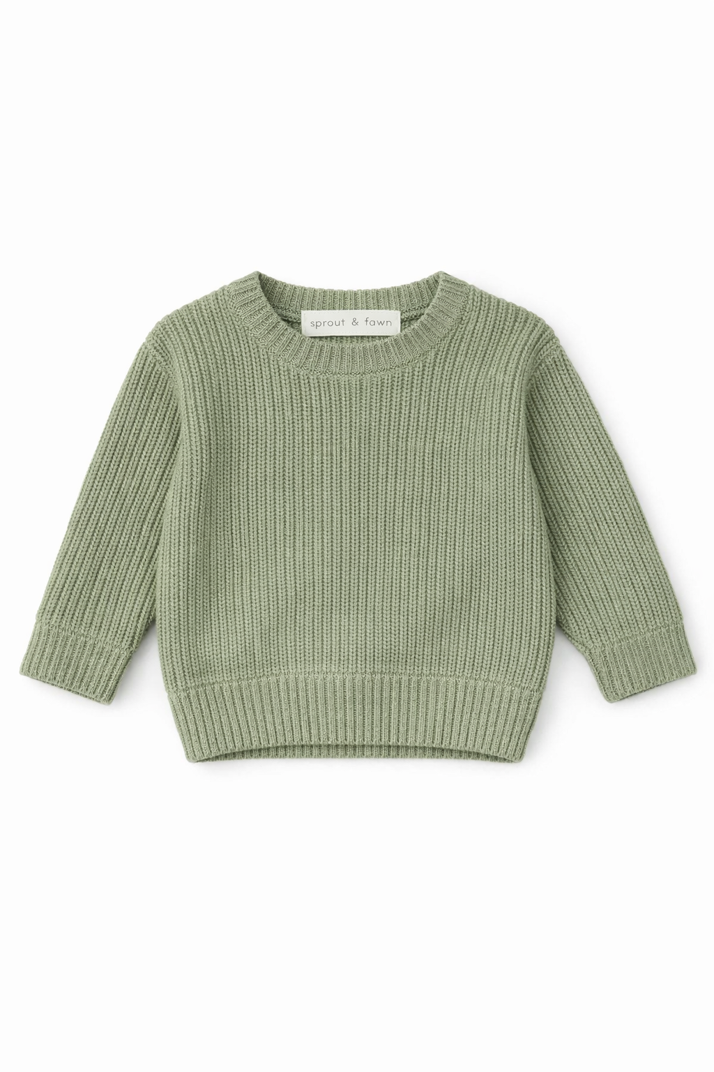 Organic Knit Pullover Sweater - Sage Green - Sprout & Fawn