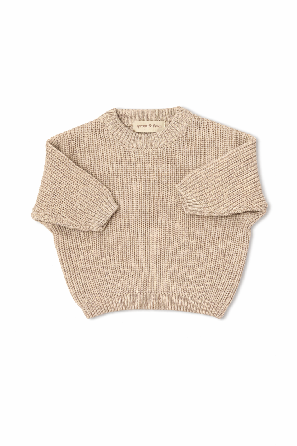 Chunky Knit Sweater | Neutral Collection - Sandstone - Sprout & Fawn