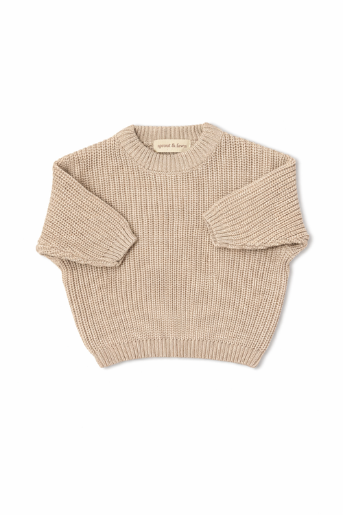 Chunky Knit Sweater | Neutral Collection - Sandstone - Sprout & Fawn