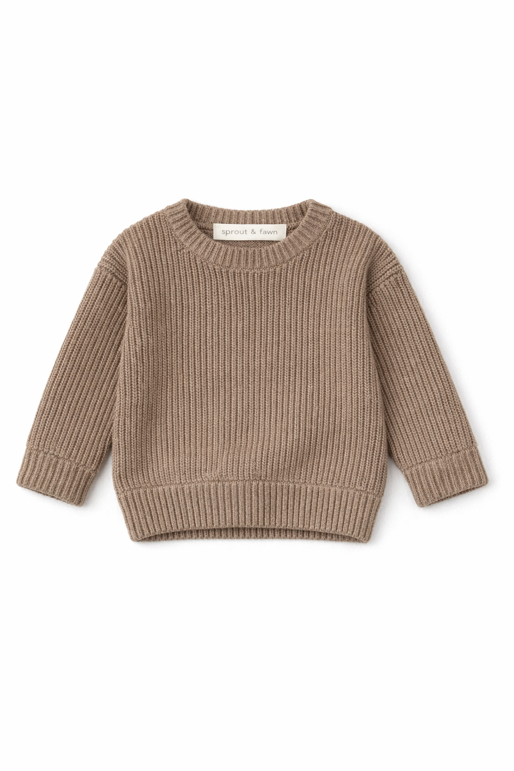 Organic Knit Pullover Sweater - Warm Taupe - Sprout & Fawn