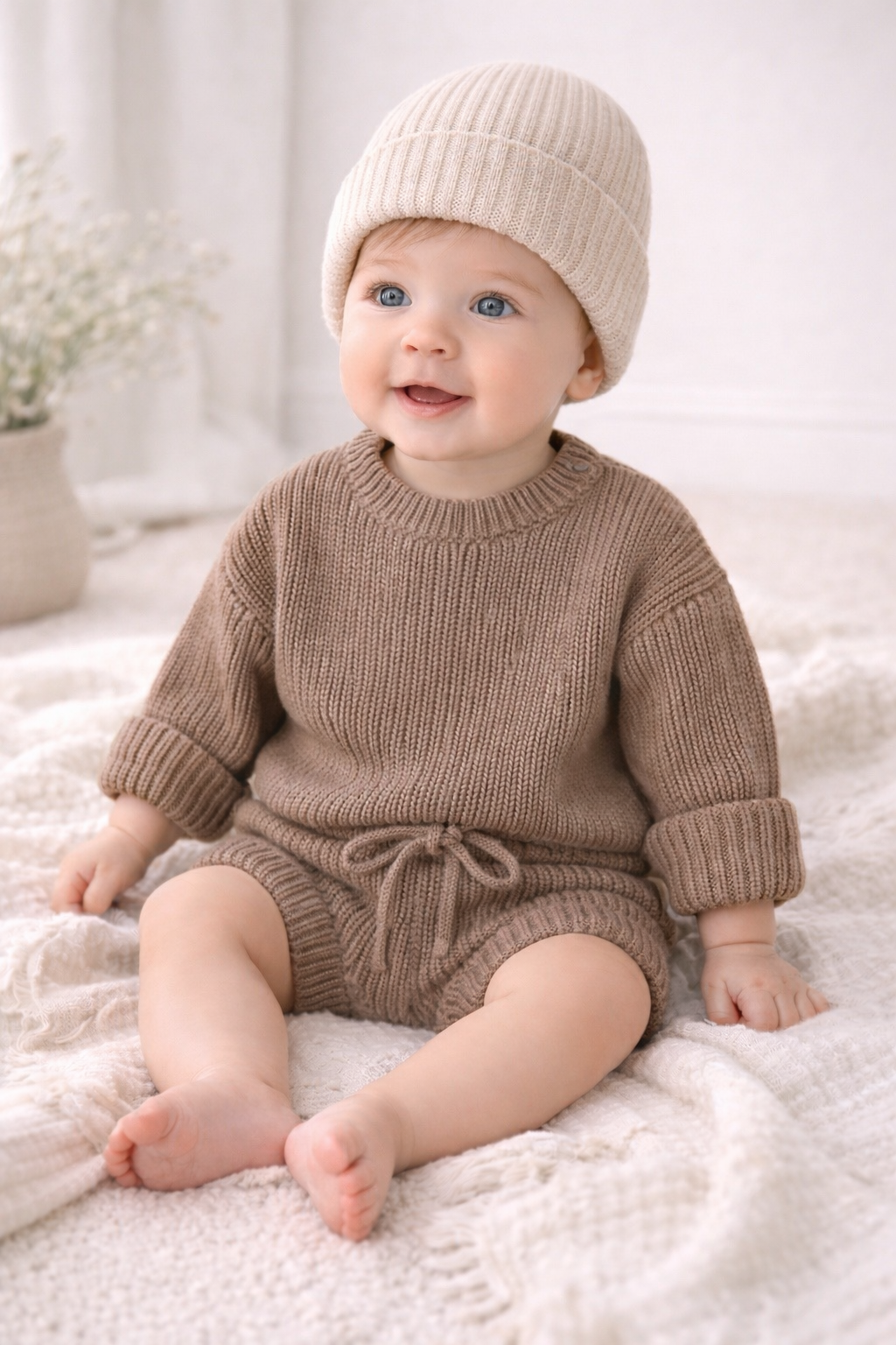Organic Knit Pullover Sweater - Warm Taupe - Sprout & Fawn