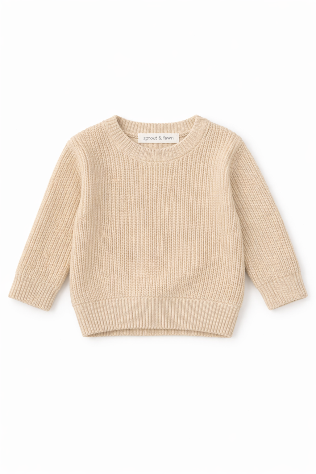 Organic Knit Pullover Sweater - Natural Oat - Sprout & Fawn