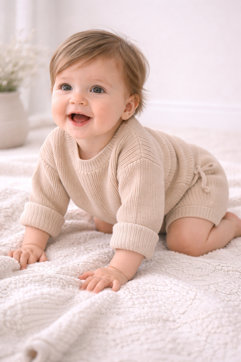 Organic Knit Pullover Sweater - Natural Oat - Sprout & Fawn