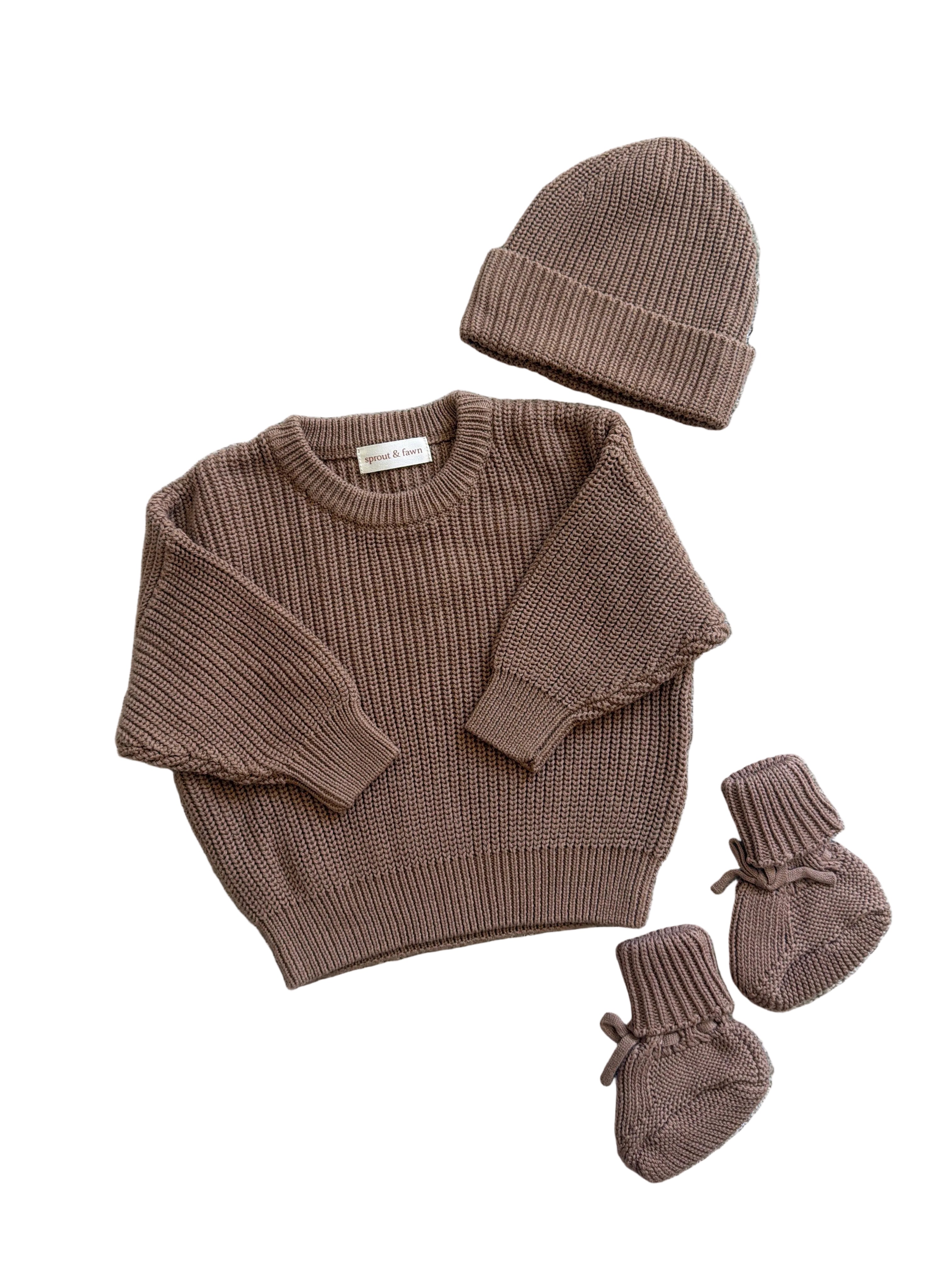 Organic Knit Essentials Set – Taupe