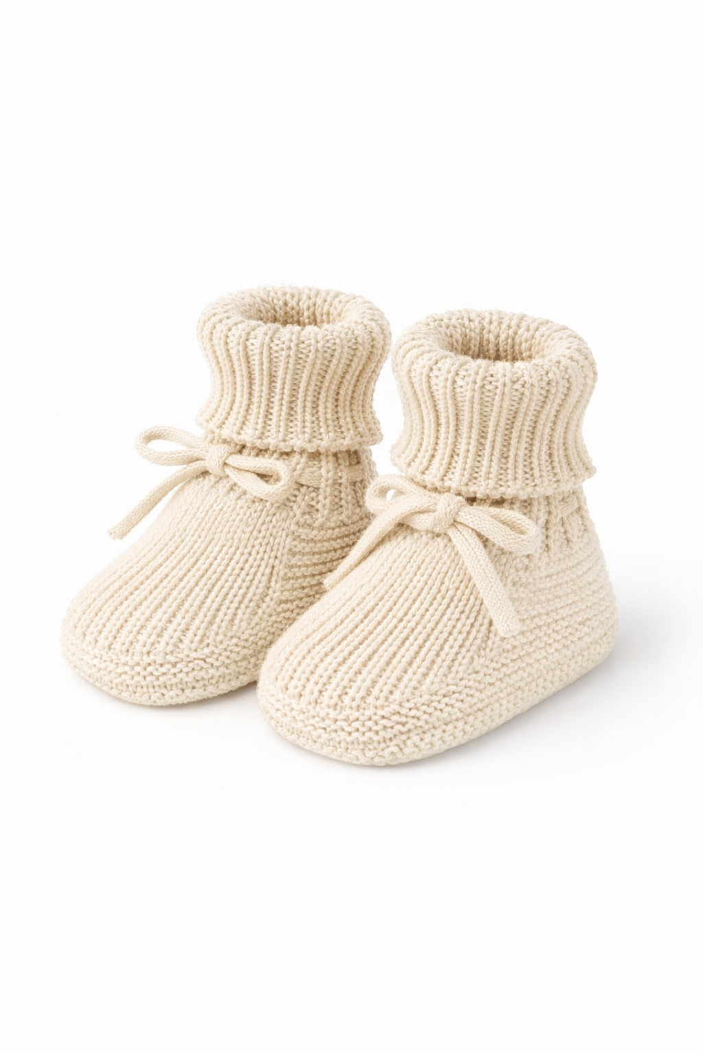 Cozy Knit Baby Booties – Oat - Sprout & Fawn