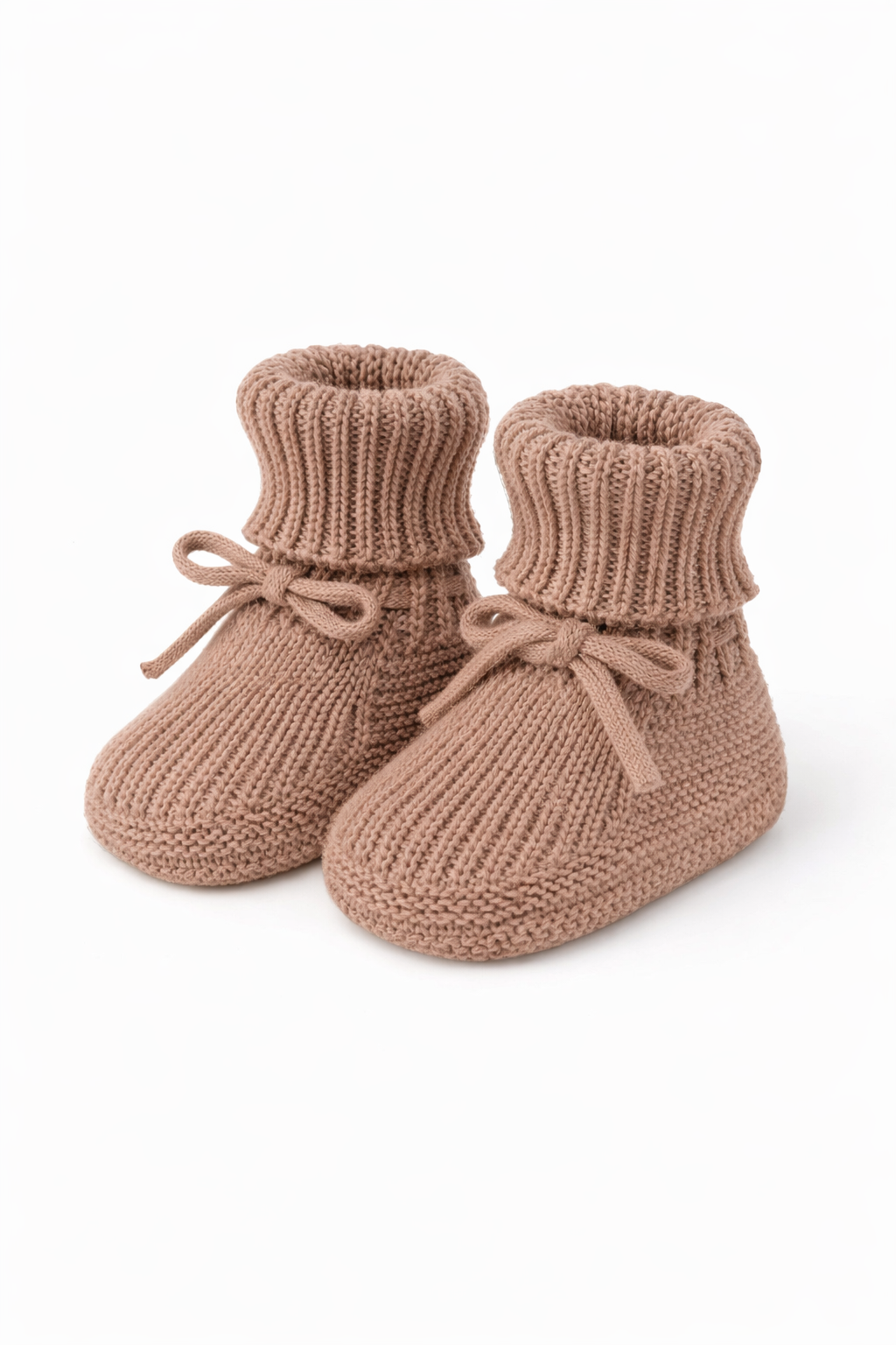 Cozy Knit Baby Booties – Warm Taupe - Sprout & Fawn