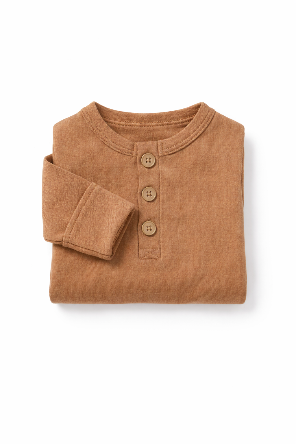 Organic Cotton Henley Baby Romper - Woodland Taupe - Sprout & Fawn