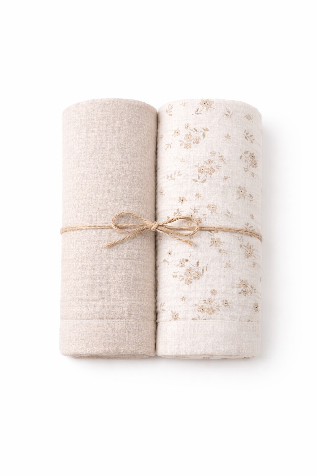 Organic Muslin Swaddle Set – 2 Pack (Neutral + Floral) - Sprout & Fawn