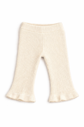 Ribbed Knit Ruffle Pants – Oatmilk - Sprout & Fawn
