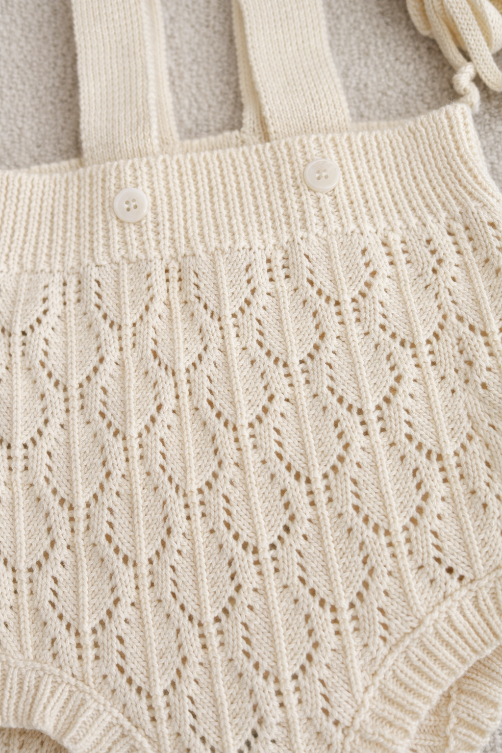 Vintage Ivory Knit Romper + Bonnet Set - Sprout & Fawn