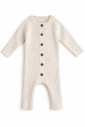 LSpeckled Knit Romper - Oatmeal - Sprout & Fawn