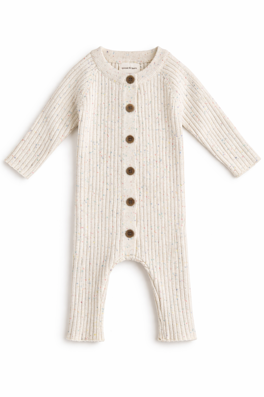 LSpeckled Knit Romper - Oatmeal - Sprout & Fawn