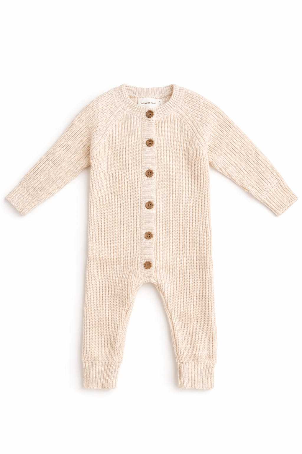 Oat Milk Ribbed Button-Up Romper - Sprout & Fawn