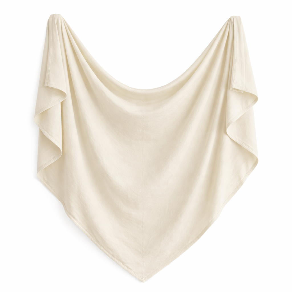 Warm brown Heirloom Organic Swaddle by Sprout & Fawn, showcasing soft fabric and gentle texture for infants.