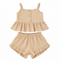 Sprout & Fawn Sienna Ruffle Summer Set featuring a sleeveless top and matching shorts with ruffle details, perfect for warm weather.