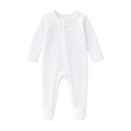 Sprout & Fawn Cloud Zip Sleeper in soft fabric, featuring a cozy cloud pattern and front zipper for easy dressing.