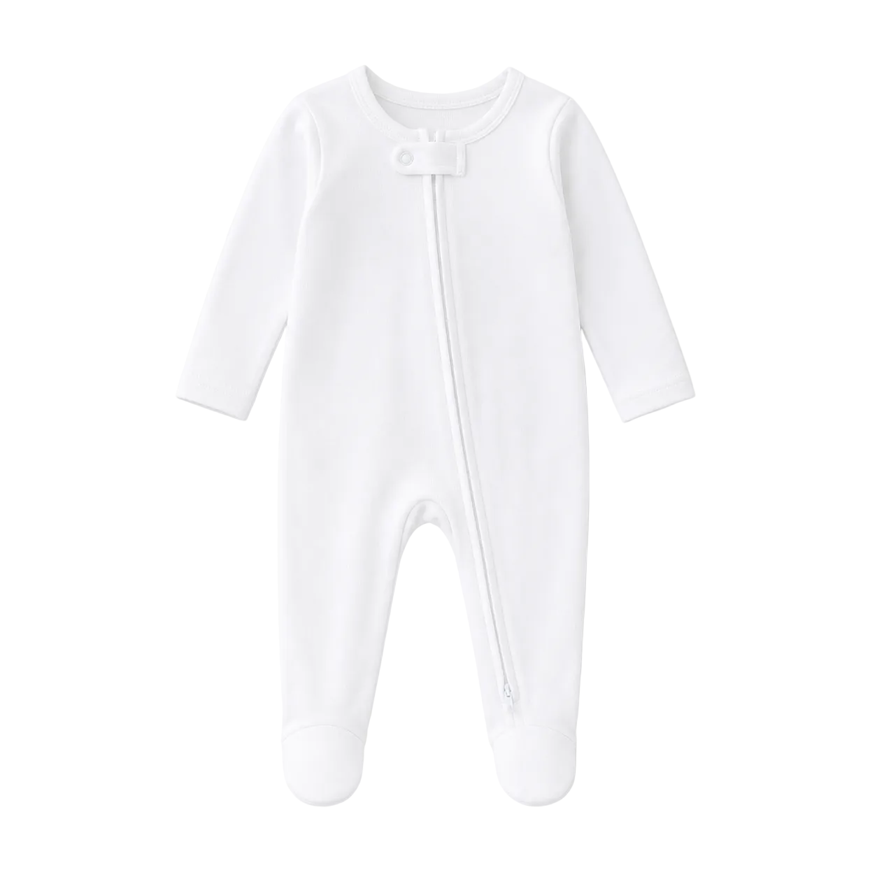 Sprout & Fawn Cloud Zip Sleeper in soft fabric, featuring a cozy cloud pattern and front zipper for easy dressing.