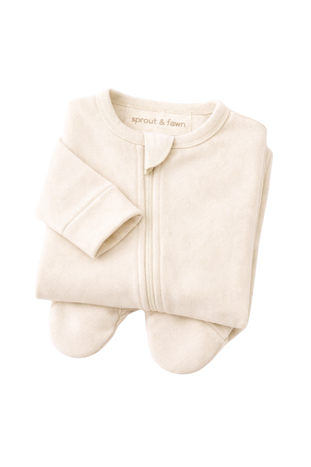 Bamboo Zip Footie - Vanilla Cream - Sprout & Fawn