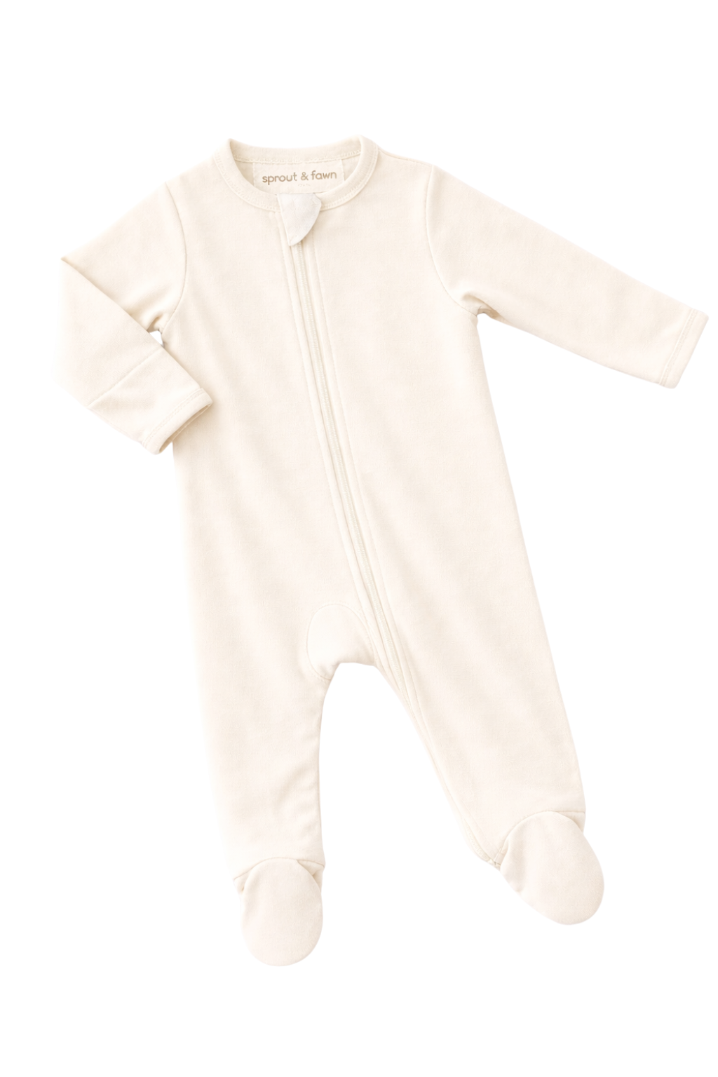 Bamboo Zip Footie - Vanilla Cream - Sprout & Fawn